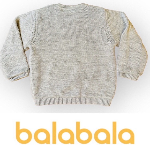 Balabala Baby Grey Bear Sweater,12-18M, MSRP $54 - Picture 2 of 6